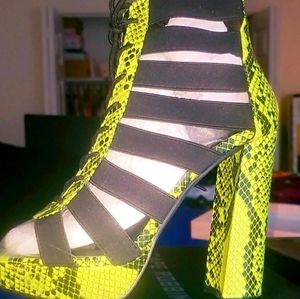 Lime Snake Skin Heels